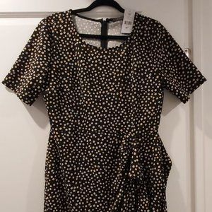 Suzy Shier Tan and Black Polka Dot Dress - Never been worn!